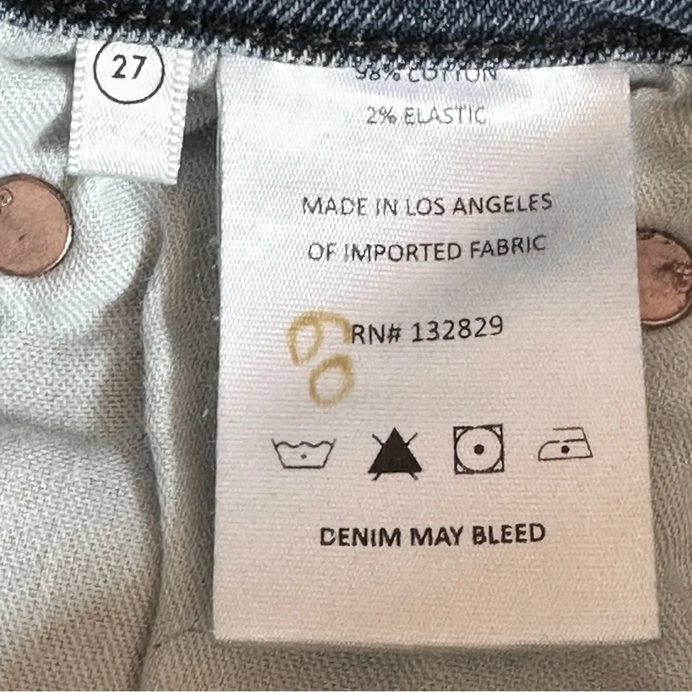 GRLFRND Piper High Rise Straight Jeans Prospect Park Wash Size 27 Distressed NWT